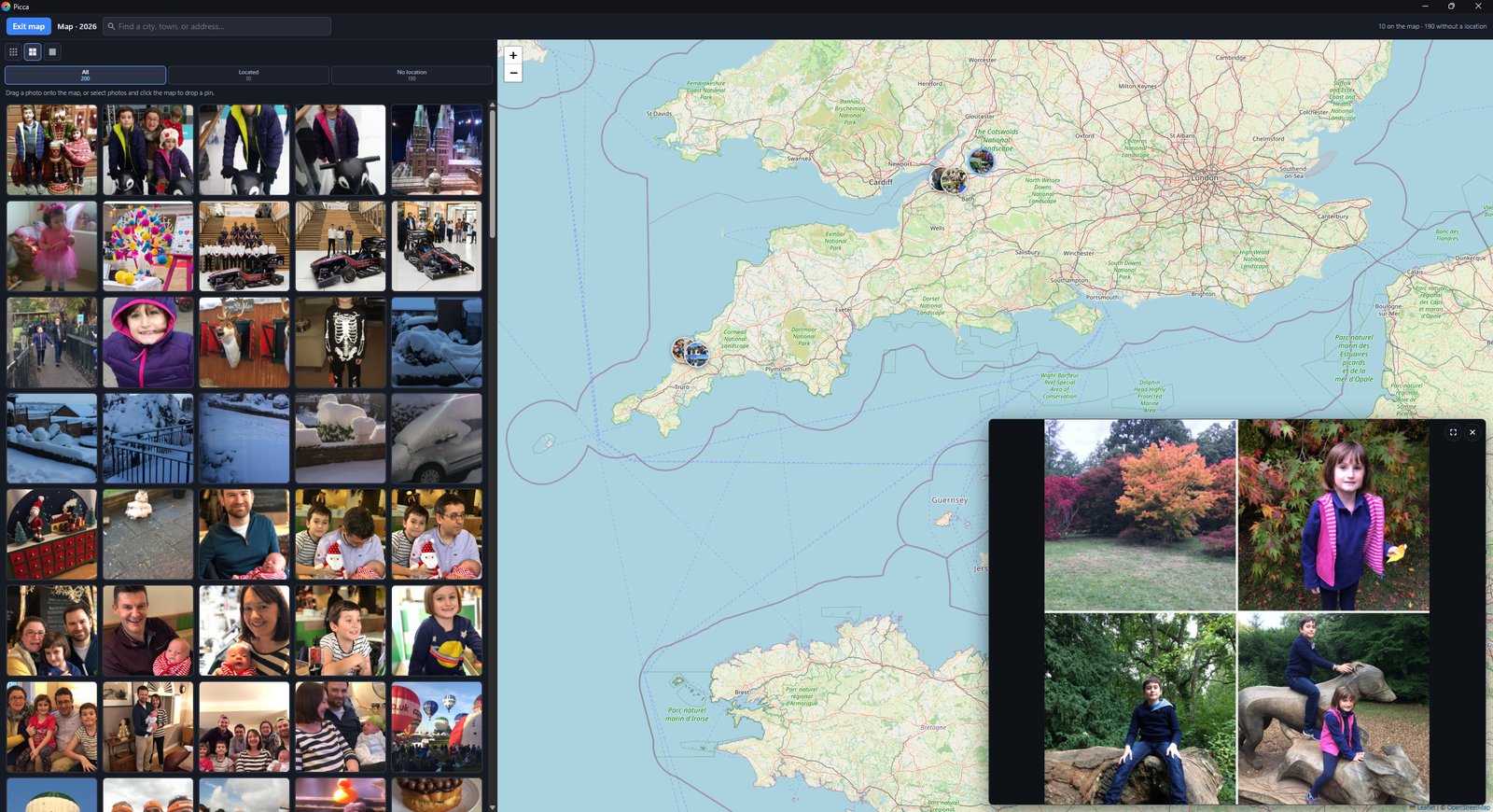 Picca — interactive map view with geotagged photos